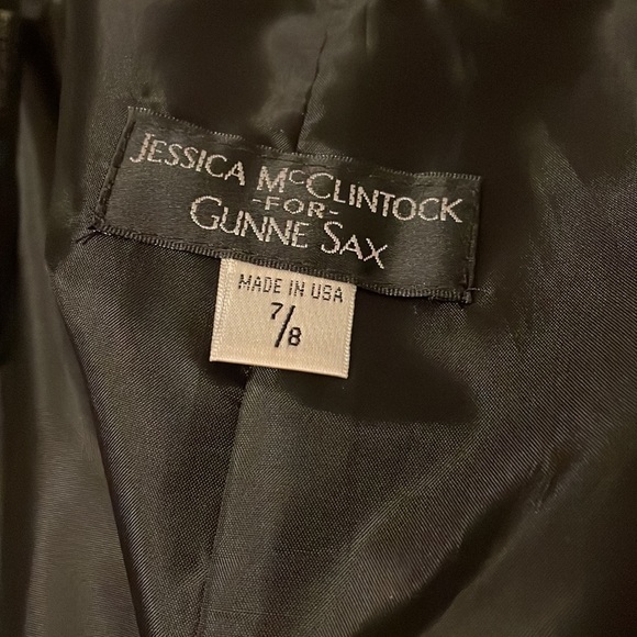 VINTAGE Jessica McClintock Gunne Sax Pink w/ Removable Ties Strapless dress 7/8 - Picture 5 of 6